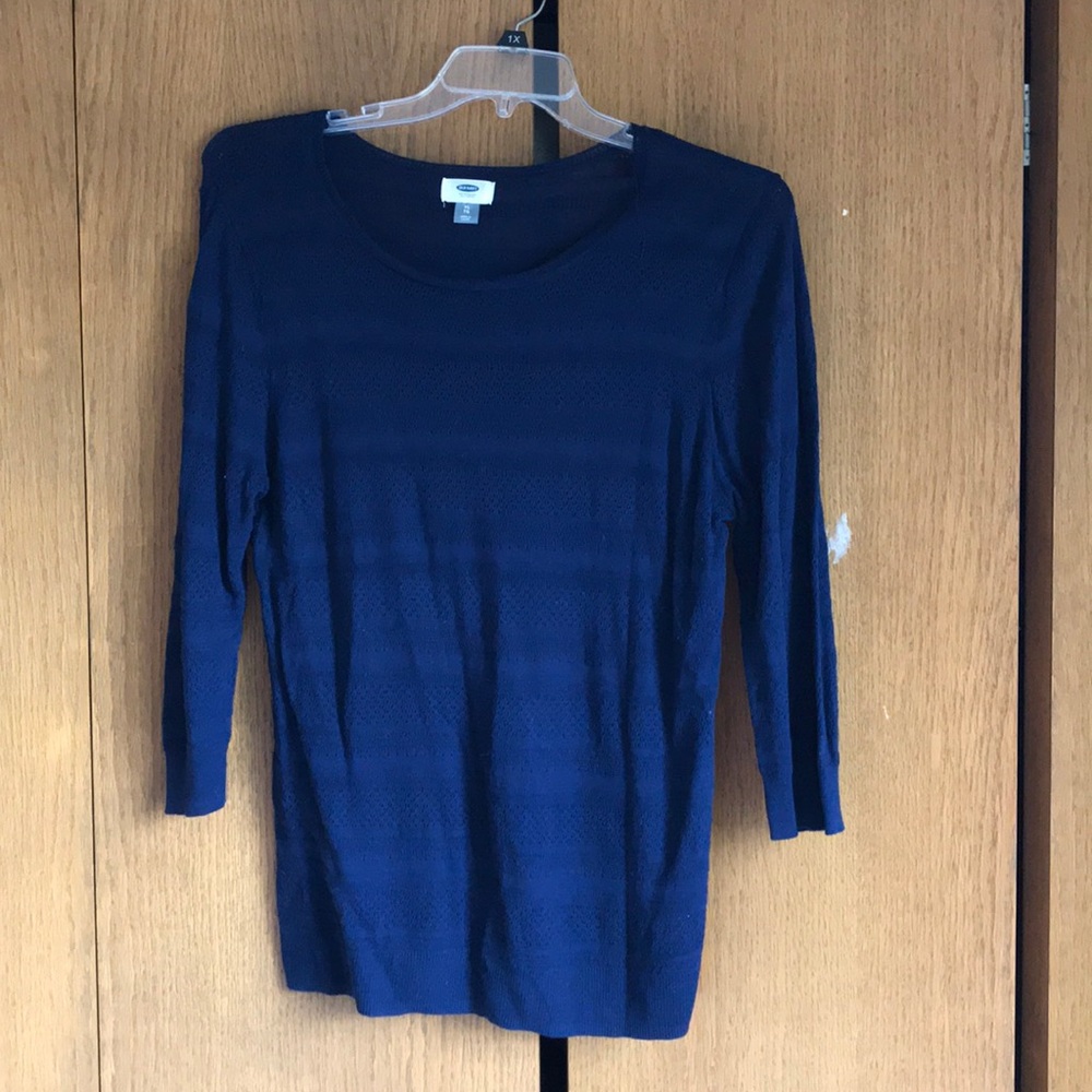 blue patterned long sleeve